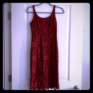 Maroon lace dress
